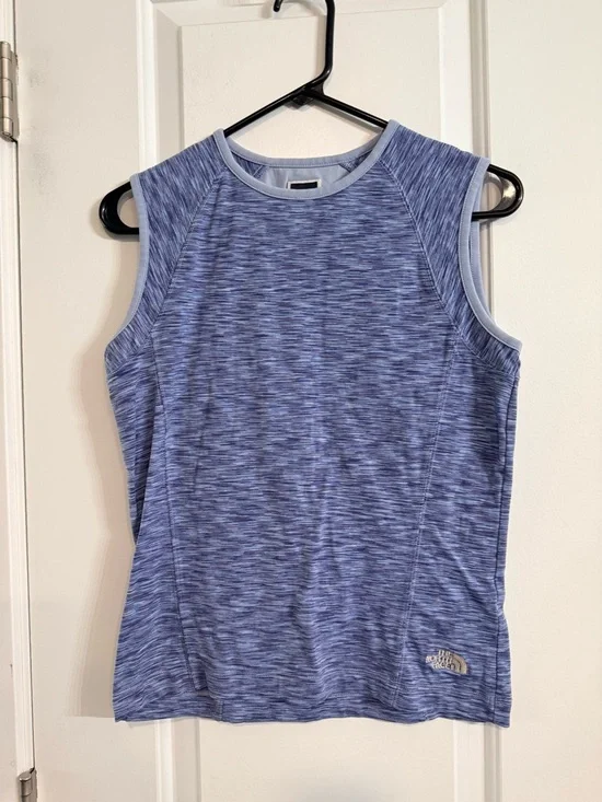 The North Face Womens Small Blue Space Dye Sleeveless Athletic Tank Top - Picture 2 of 7